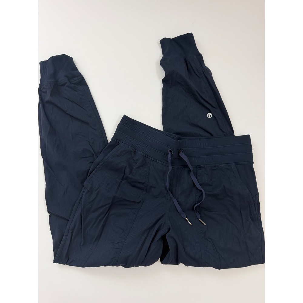Lululemon Dance Studio Jogger Pants Navy Blue Pinstripe Size 6 Activewear